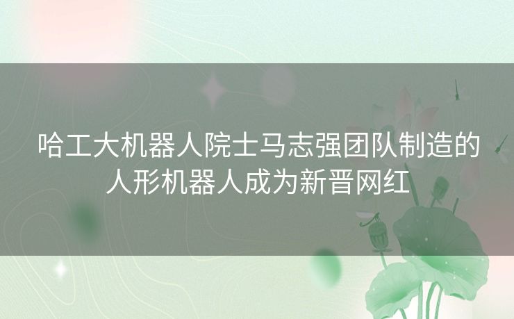 哈工大机器人院士马志强团队制造的人形机器人成为新晋网红