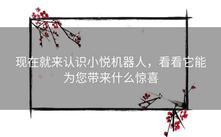 现在就来认识小悦机器人，看看它能为您带来什么惊喜