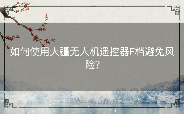 如何使用大疆无人机遥控器F档避免风险？