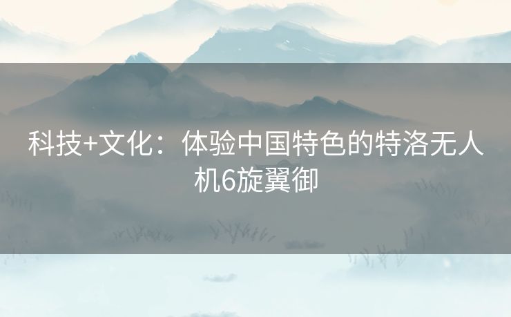 科技+文化：体验中国特色的特洛无人机6旋翼御