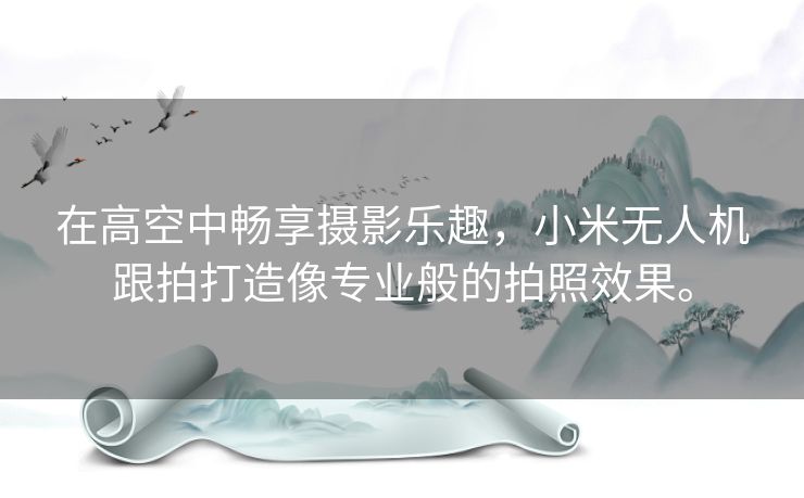 在高空中畅享摄影乐趣，小米无人机跟拍打造像专业般的拍照效果。