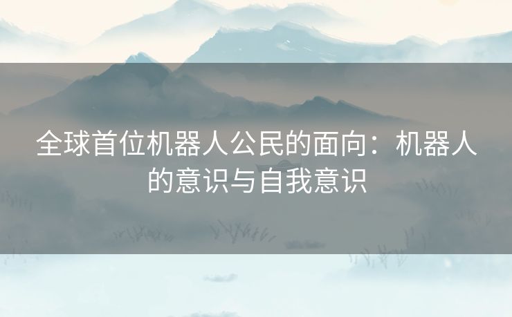 全球首位机器人公民的面向：机器人的意识与自我意识