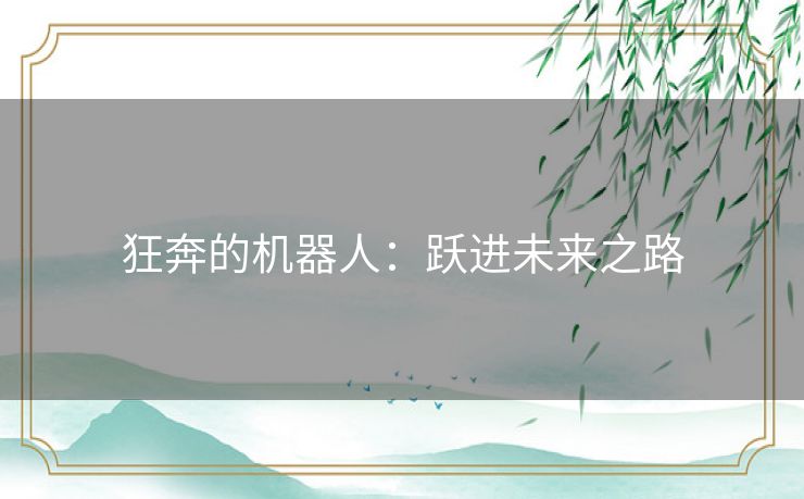 狂奔的机器人：跃进未来之路