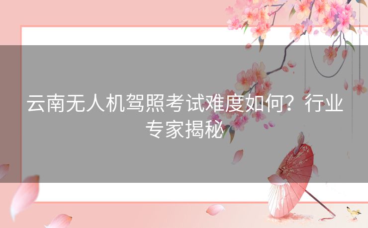 云南无人机驾照考试难度如何？行业专家揭秘