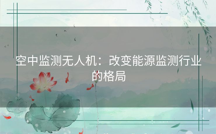 空中监测无人机：改变能源监测行业的格局