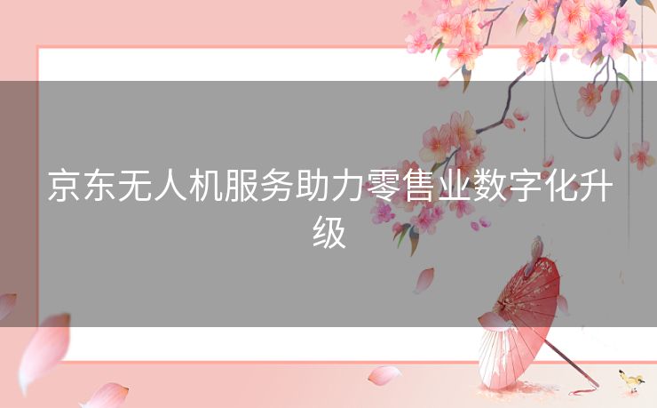 京东无人机服务助力零售业数字化升级