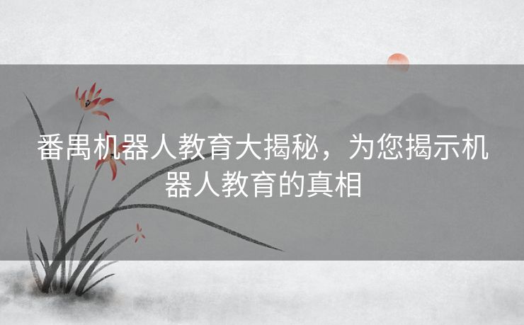 番禺机器人教育大揭秘，为您揭示机器人教育的真相