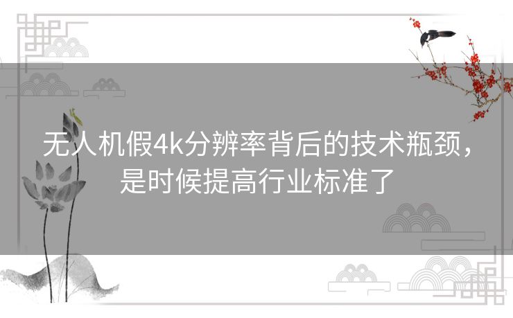 无人机假4k分辨率背后的技术瓶颈，是时候提高行业标准了