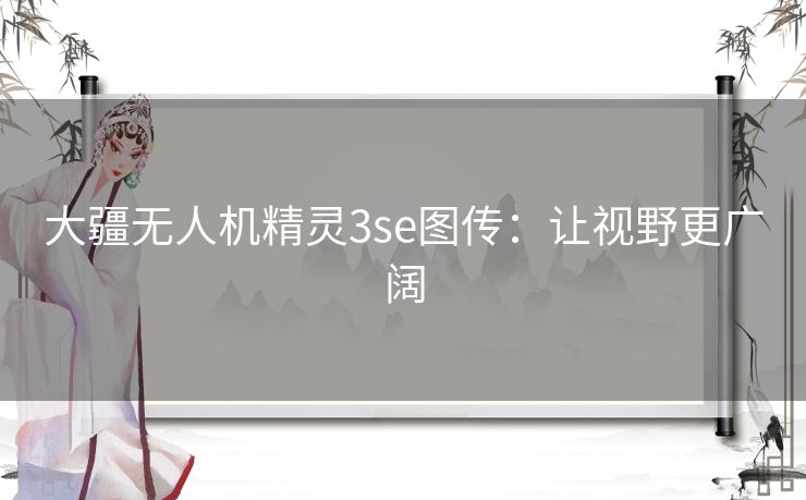 大疆无人机精灵3se图传：让视野更广阔