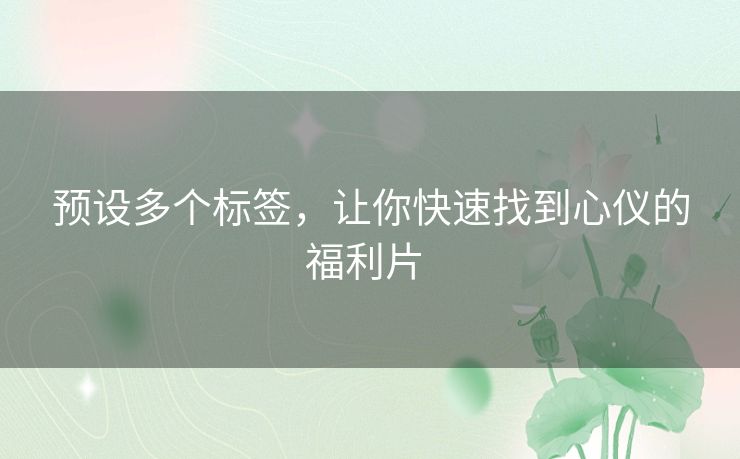 预设多个标签，让你快速找到心仪的福利片 