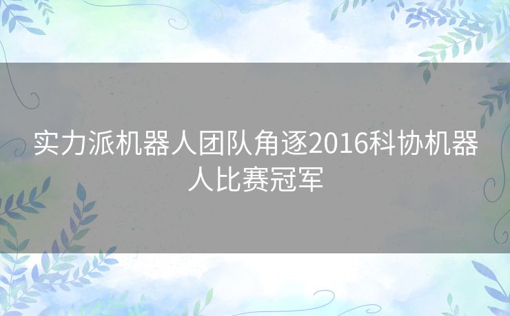 实力派机器人团队角逐2016科协机器人比赛冠军