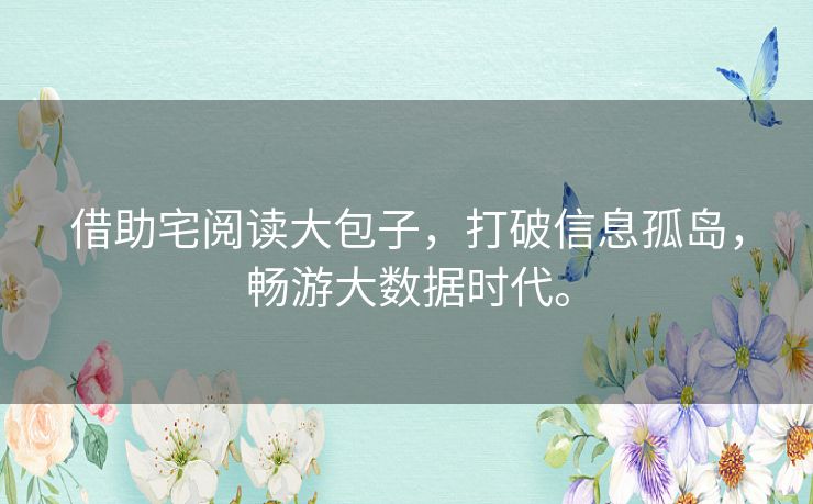 借助宅阅读大包子，打破信息孤岛，畅游大数据时代。