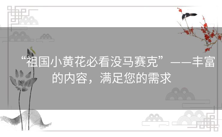 “祖国小黄花必看没马赛克”——丰富的内容，满足您的需求