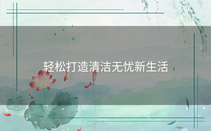 轻松打造清洁无忧新生活