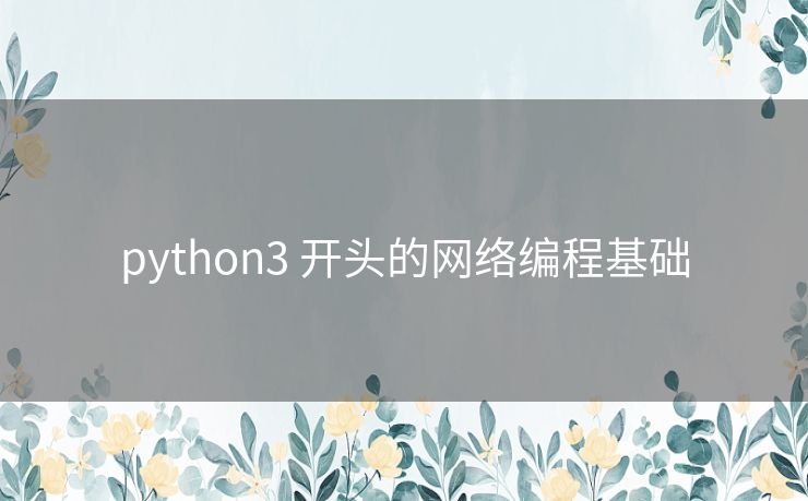 python3 开头的网络编程基础