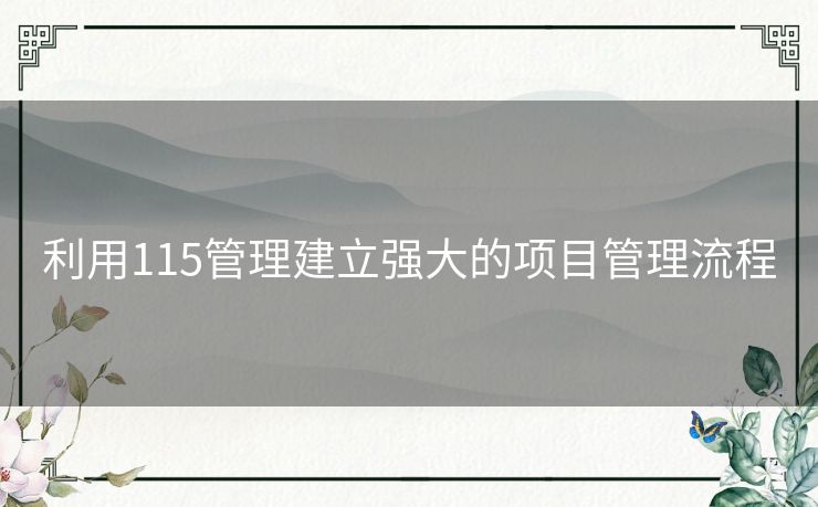 利用115管理建立强大的项目管理流程