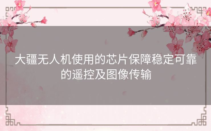 大疆无人机使用的芯片保障稳定可靠的遥控及图像传输