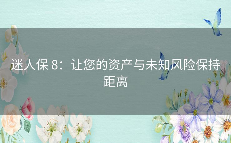 迷人保 8：让您的资产与未知风险保持距离