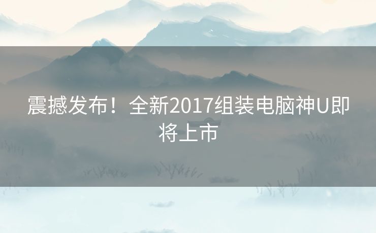 震撼发布！全新2017组装电脑神U即将上市