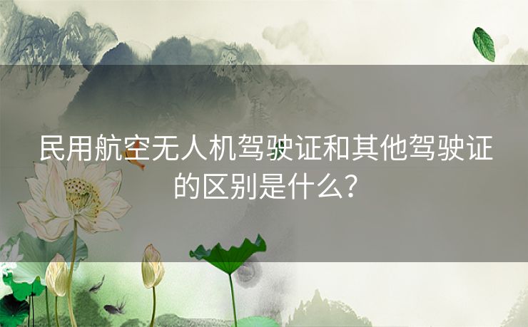 民用航空无人机驾驶证和其他驾驶证的区别是什么？
