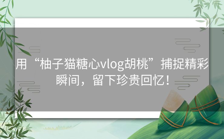 用“柚子猫糖心vlog胡桃”捕捉精彩瞬间，留下珍贵回忆！