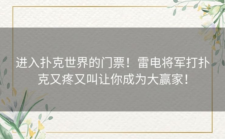 进入扑克世界的门票！雷电将军打扑克又疼又叫让你成为大赢家！