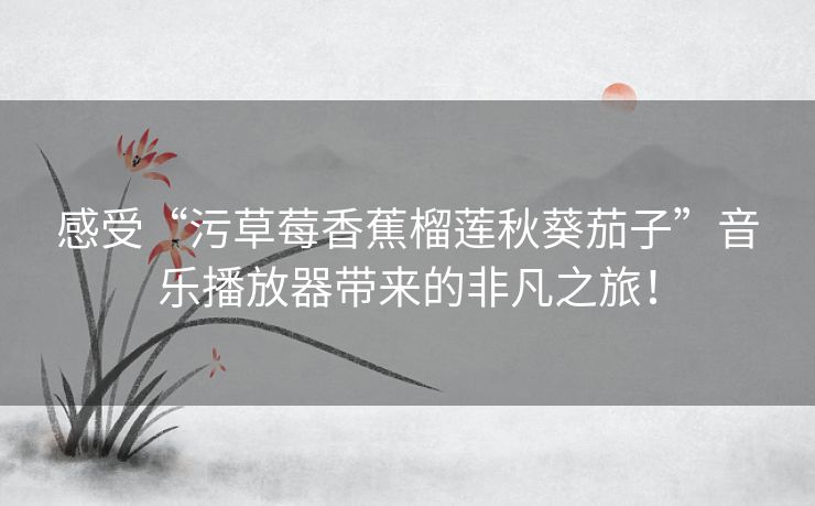 感受“污草莓香蕉榴莲秋葵茄子”音乐播放器带来的非凡之旅！