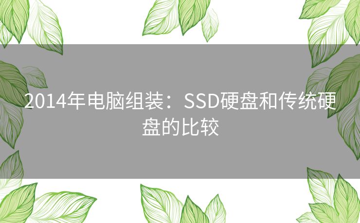 2014年电脑组装：SSD硬盘和传统硬盘的比较
