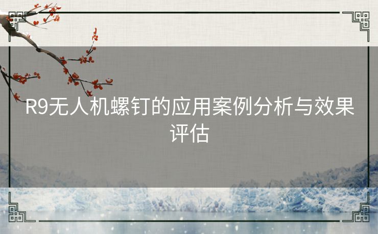 R9无人机螺钉的应用案例分析与效果评估