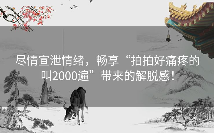 尽情宣泄情绪，畅享“拍拍好痛疼的叫2000遍”带来的解脱感！