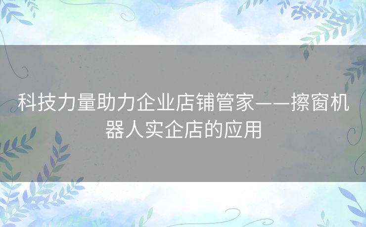 科技力量助力企业店铺管家——擦窗机器人实企店的应用
