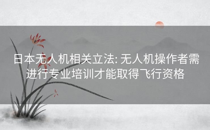 日本无人机相关立法: 无人机操作者需进行专业培训才能取得飞行资格