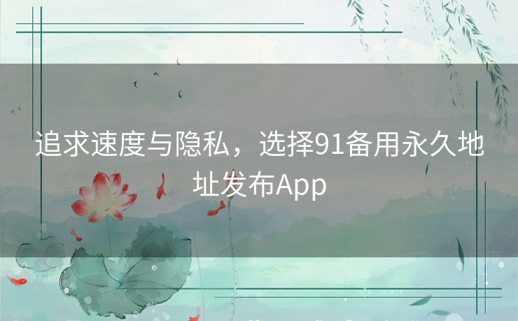 追求速度与隐私，选择91备用永久地址发布App